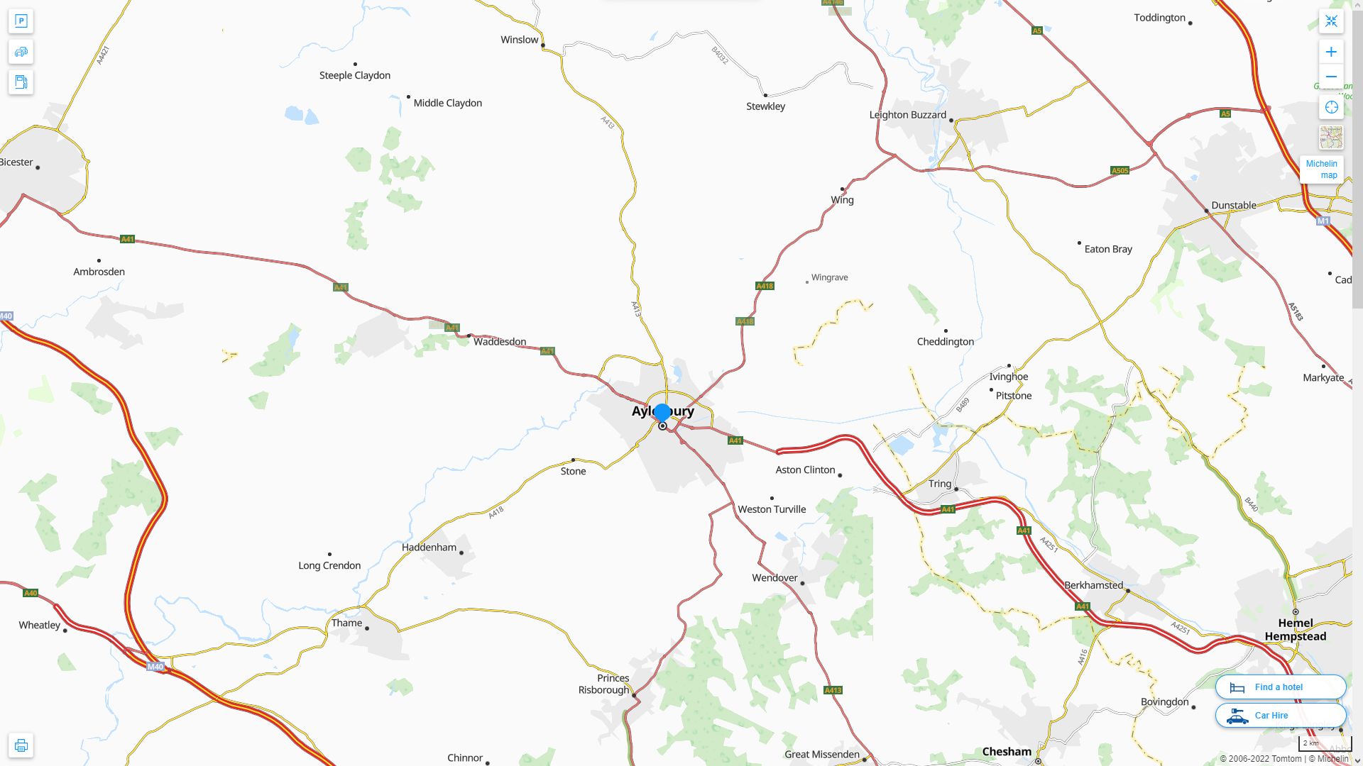 Aylesbury Royaume Uni Autoroute et carte routiere